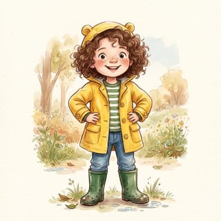 The same child drawn as the hero of the book